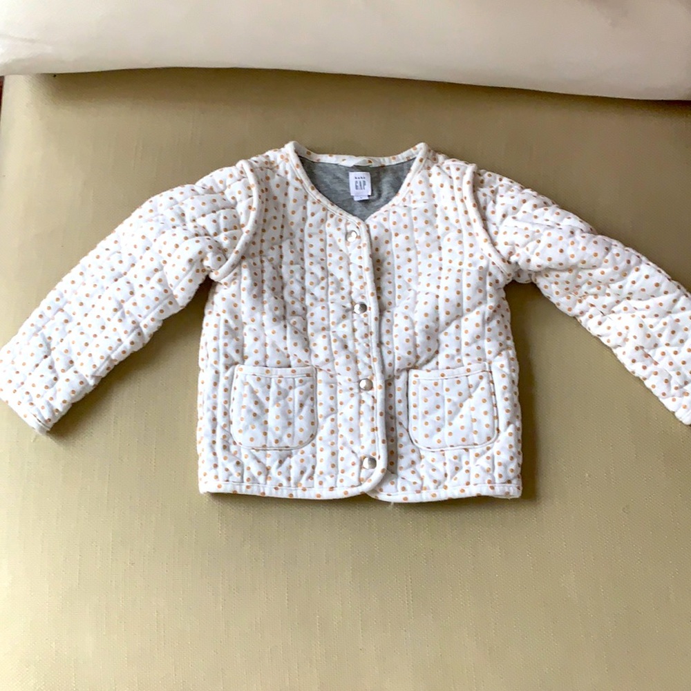 Gap quilted gold polka dots jacket sz 4